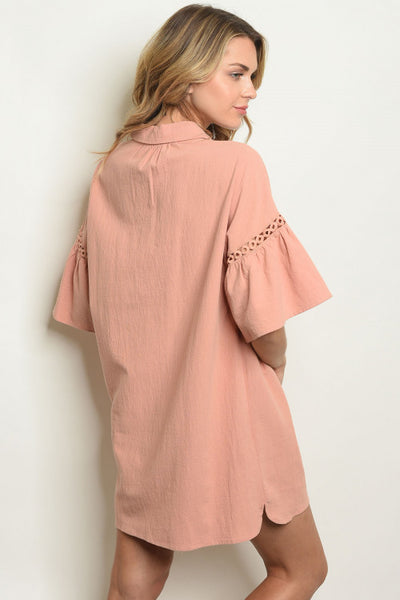 Blush Crochet Detailed Tunic Dress