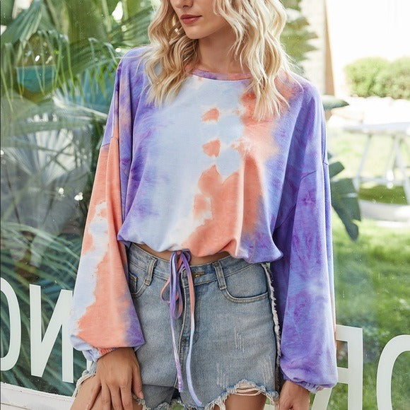 tie dye long sleeve top