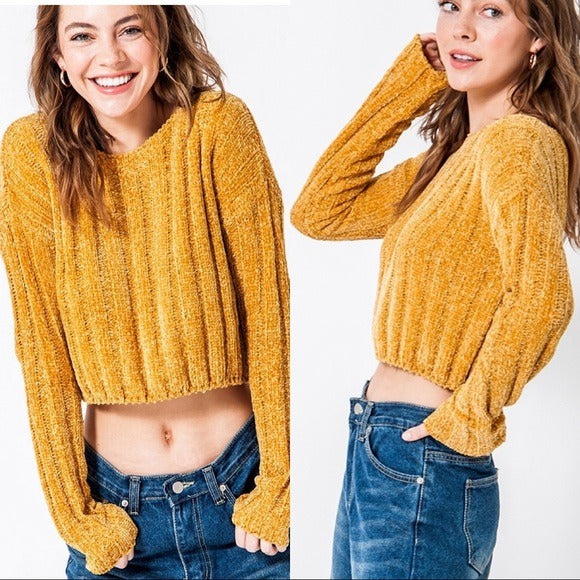 Mustard crop sweater best sale